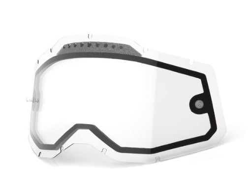 100% Replacement Dual Pane Goggle Lens, Racecraft2/Accuri2/Strata2, Vented, Clear