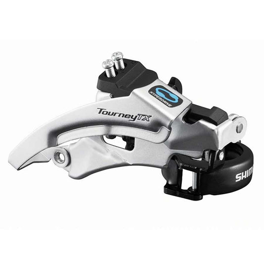 Shimano, Tourney FD-TX800-TS6, Front derailleur, 7-8 speeds, Top swing, Dual pull, Multi clamp, Triple, 66-69deg