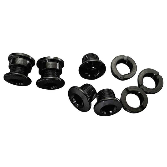 Chain ring bolt kit 4-arm, Triple, Steel/Steel Black