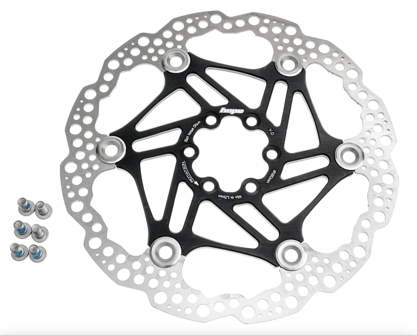 HOPE FLOATING DISC ROTOR - 220MM 6 BOLT - BLACK