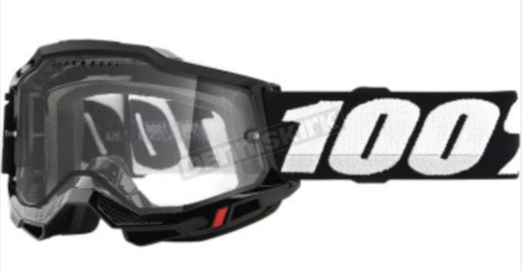 100% Accuri2 Enduro MTB Goggle, Black, Clear Vented Dual Lens